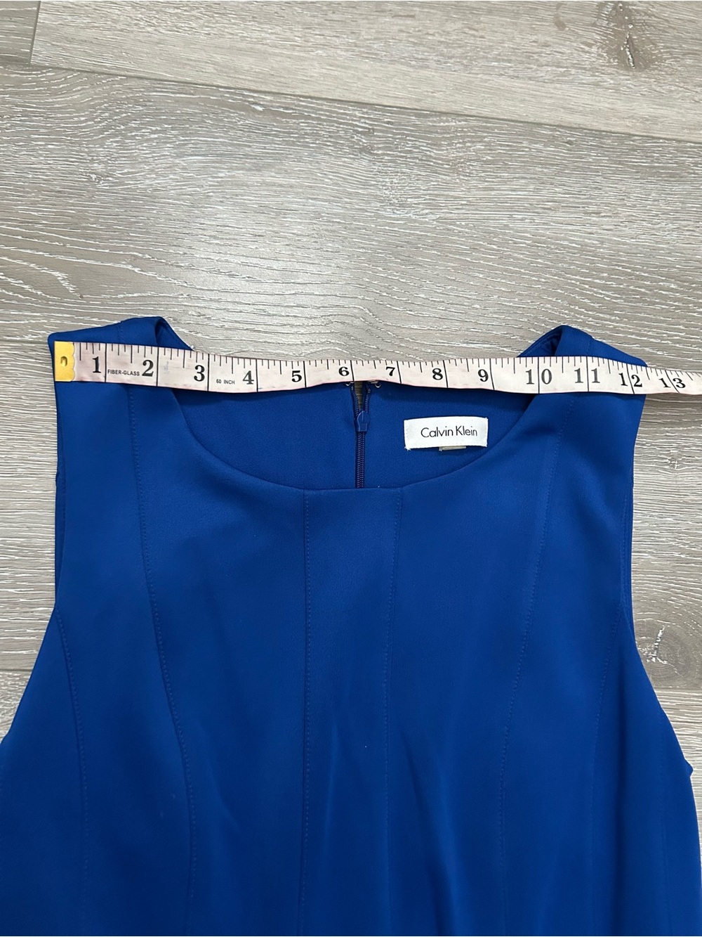 Calvin Klein Sleeveless Fit-and-Flare Cobalt Blue Midi Dress - Picture 4 of 10